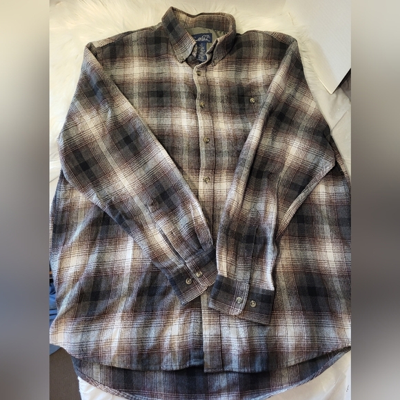Arnold Palmer Flanel Brown Shirt, Size Large - Picture 3 of 4